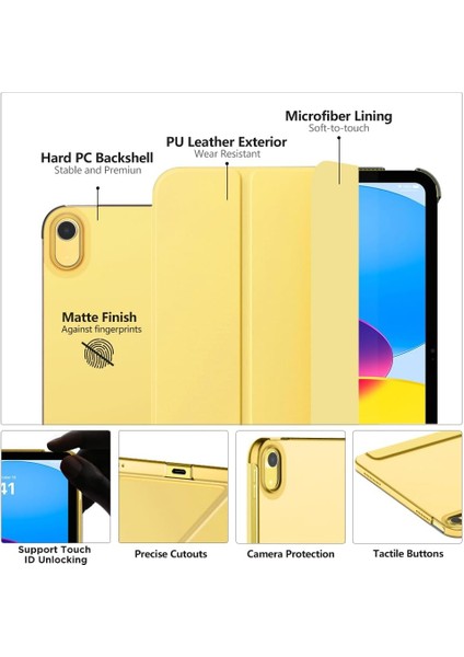 iPad A16 11. Nesil 11 Inç 2025, iPad 10. Nesil 10.9" 2022 Için Kılıf, Ince Yarı Saydam Arka Üç Katlı Folio Stand Koruyucu Tablet Kılıfı (Yurt Dışından) fiyatları