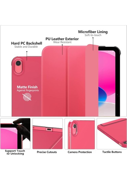 iPad Mini 7 (A17 Pro, 7. Nesil) 2024 / iPad Mini 6 (6. Nesil) 8,3 Inç Ince, Yarı Saydam Arka Üç Katlı Folio Stand Koruyucu Tablet Kılıfı (Yurt Dışından) fiyatları