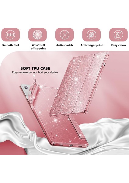 Galaxy Tab A11+ Plus 11 Inç 2025 Için Tablet Kılıfı, Samsung Galaxy Tab A11 Plus 11 Inç 2025 Için Parlak Şeffaf Arkalı Simli Kapak [otomatik Uyandırma/uyku] Kız Çocuk Tablet Kılıfı (Yurt Dışından) fiyatları