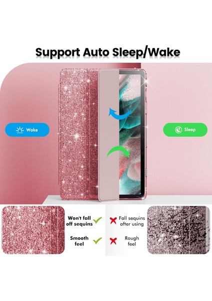 Galaxy Tab A11+ Plus 11 Inç 2025 Için Tablet Kılıfı, Samsung Galaxy Tab A11 Plus 11 Inç 2025 Için Parlak Şeffaf Arkalı Simli Kapak [otomatik Uyandırma/uyku] Kız Çocuk Tablet Kılıfı (Yurt Dışından) fırsatları