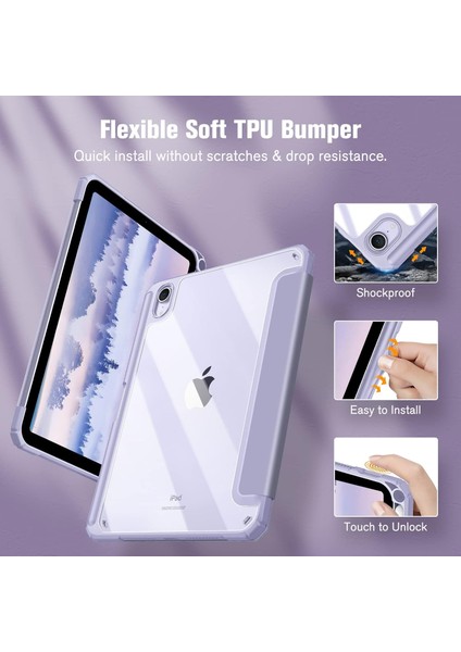 iPad Mini 7 (A17 Pro, 7. Nesil) 2024 / iPad Mini 6 (6. Nesil) 8,3 Inç Sert Şeffaf Kılıf Darbeye Dayanıklı Kalem Tutuculu Tablet Kılıfı (Yurt Dışından) fiyatları