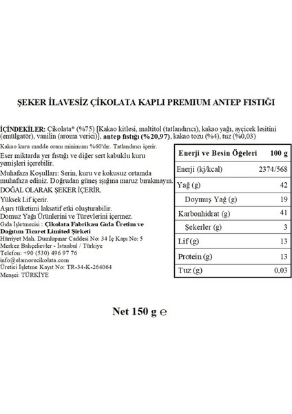 Şeker Ilavesiz, Glütensiz, Vegan Premium Antep Fıstıklı Bitter Çikolata - Siyah Yuvarlak Metal Kutu, 150 gr indirimleri