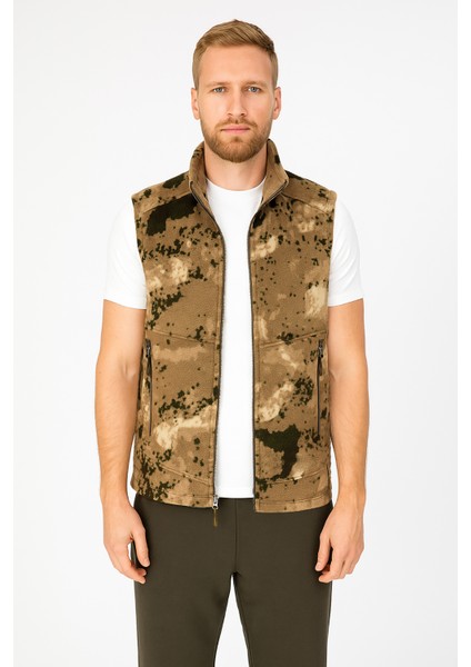 Erkek Gilet Rahat Kesim Kalın Polar Fleece Spor Yelek