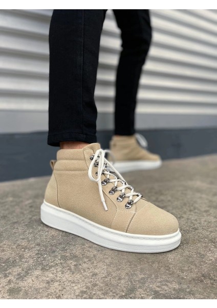 JY206 Ottawa Bağcıklı Ortopedik Taban Süet Erkek Spor Bot Sbt - Krem
