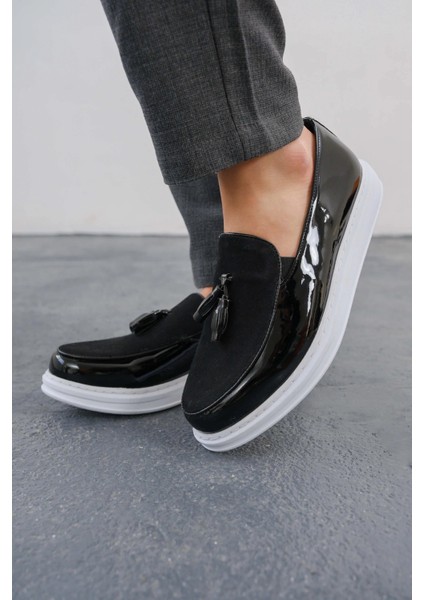 MN002 - Rbt Loafer Verniciata Erkek Ayakkabı Sıyah modelleri