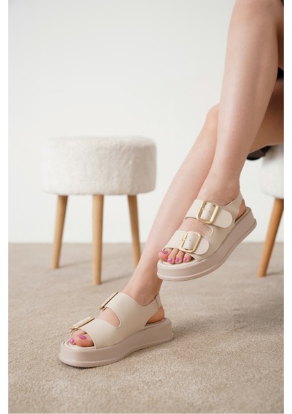 Jimmy Gold Tokalı Kalın Taban Sandalet