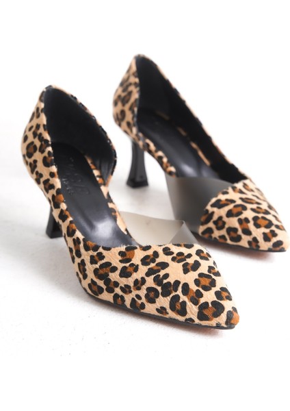 Leopar Topuklu Kadın Ayakkabı