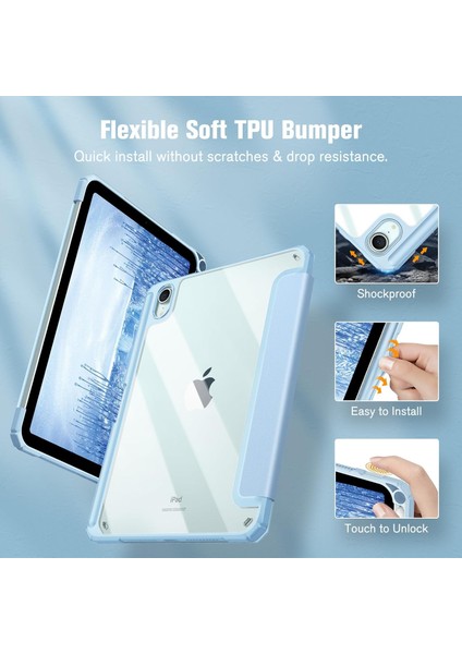 iPad Mini 7 (A17 Pro, 7. Nesil) 2024 / iPad Mini 6 (6. Nesil) 8,3 Inç Sert Şeffaf Kılıf Darbeye Dayanıklı Kalem Tutuculu Tablet Kılıfı (Yurt Dışından) fiyatları