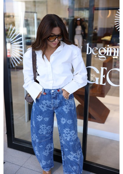 Altı Oval Kesim Omuzu Vatkalı Oversize Gömlek fırsatları