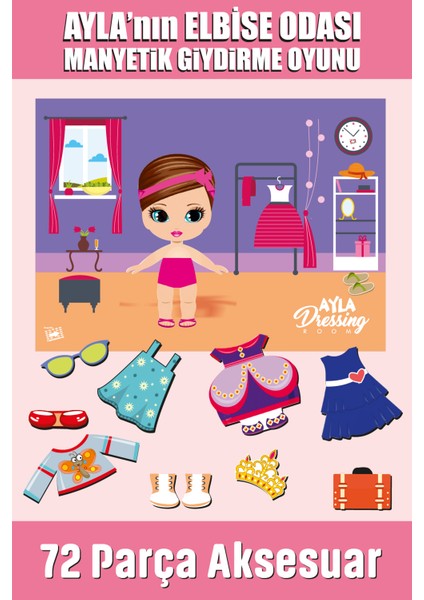 Ayla's Dressing Room - Mıknatıslı Giydirme Kitabı (72 Parça)