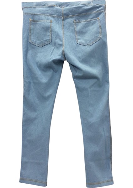 Kız Çocuk Kot Pantolon Görünümlü Mevsimlik Açık Mavi Renk Tayt fiyatları