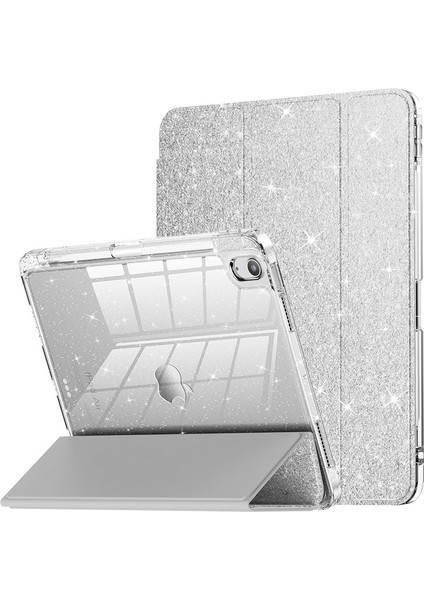 iPad Air 11 Inç M3/m2 2025/2024 Tablet Kılıfı, iPad Air 5./4. Nesil 10.9 Inç Kılıf 2022/2020 Için Parlak Şeffaf Arkalı Simli Kapak [otomatik Uyandırma/uyku] Kız Çocuk Tablet Kılıfı (Yurt Dışından)