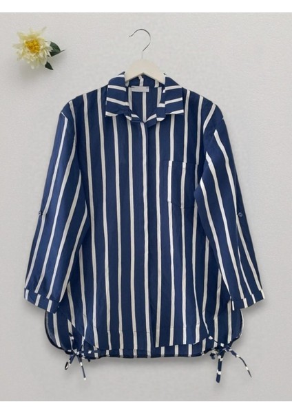 Yandan Bağlamalı Cepli Çizgili Gömlek -Laci fiyatları