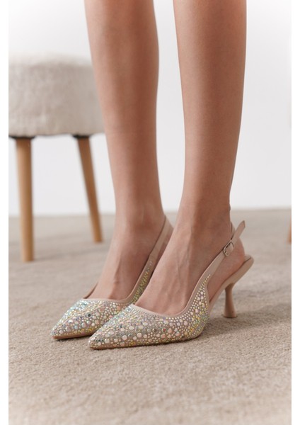 Crystal Taşlı Kadın Abiye Topuklu Ayakkabı