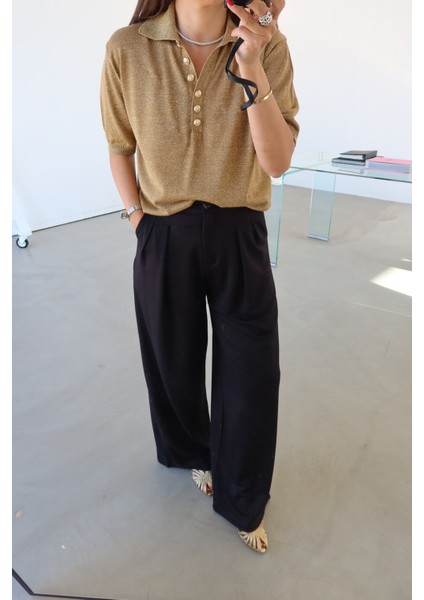 Çift Pensli Likralı Geniş Paça Pantolon fiyatları