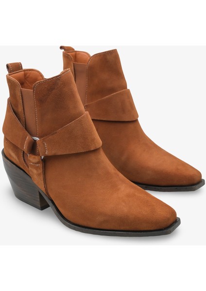 Javell Kadın Hakiki Deri Western Bot - Taba Süet fiyatları