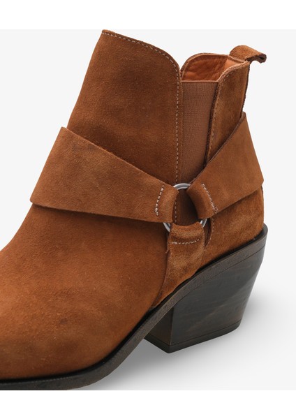 Javell Kadın Hakiki Deri Western Bot - Taba Süet modelleri