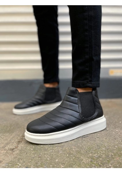 JY205 Boston Bağcıksız Ortopedik Taban Cilt Erkek Spor Bot Cbt - Siyah fiyatları