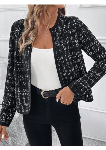 Kadın Uzun Kollu Önü Açık Şanel Kısa Ceket fırsatları