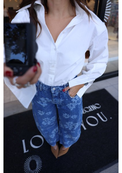 Altı Oval Kesim Omuzu Vatkalı Oversize Gömlek indirimleri