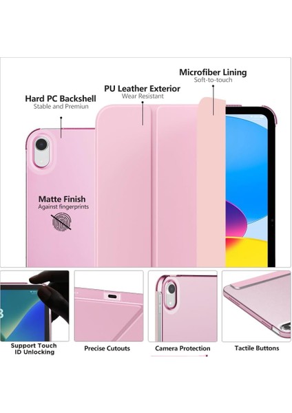 iPad Mini 7 (A17 Pro, 7. Nesil) 2024 / iPad Mini 6 (6. Nesil) 8,3 Inç Ince, Yarı Saydam Arka Üç Katlı Folio Stand Koruyucu Tablet Kılıfı (Yurt Dışından) fiyatları