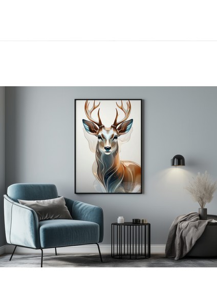Metal Çerçeveli Gerçek Camlı Tablo,yüksek Çözünürlüklü Dijital Geyik Portresi Tablo,ev,ofis Tablo fiyatları