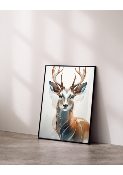 Metal Çerçeveli Gerçek Camlı Tablo,yüksek Çözünürlüklü Dijital Geyik Portresi Tablo,ev,ofis Tablo fırsatları