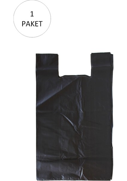 Siyah Hışır Atlet Poşet Mini Boy 22x31 cm 1 Paket Takriben 500 Adet