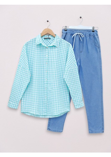 Boydan Düğmeli Gofre Gömlek -Mint fiyatları