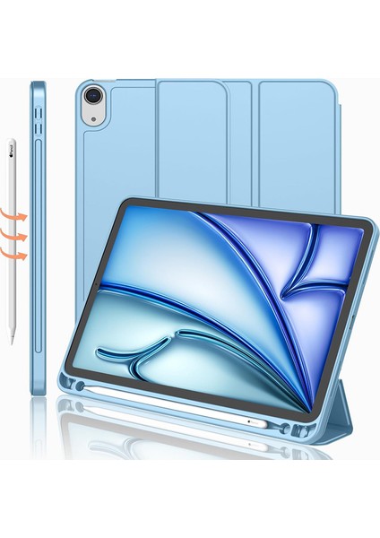 iPad A16 11. Nesil 11 Inç 2025, iPad 10. Nesil 10.9" 2022 Için S Pen Tutucu, Yumuşak Tpu Üç Katlı Stand Koruyucu Tablet Kılıfı, S Pen Şarj Desteği, Otomatik Uyandırma/uyku Modu (Yurt Dışından)