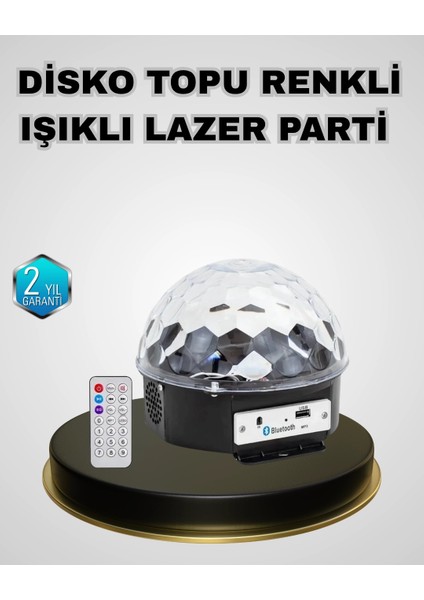 Bfs Bluetooth Hoparlörlü LED Disko Işığı Müzik Ritim Duyarlı ve Taşınabilir