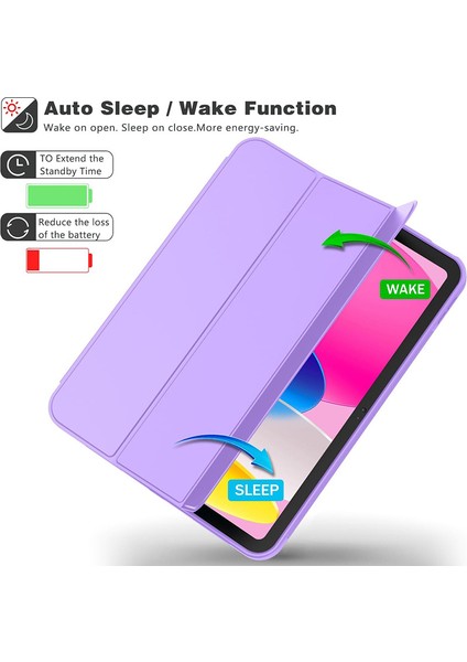 iPad A16 11. Nesil 11 Inç 2025, iPad 10. Nesil 10.9" 2022 Için S Pen Tutucu, Yumuşak Tpu Üç Katlı Stand Koruyucu Tablet Kılıfı, S Pen Şarj Desteği, Otomatik Uyandırma/uyku Modu (Yurt Dışından) fırsatları
