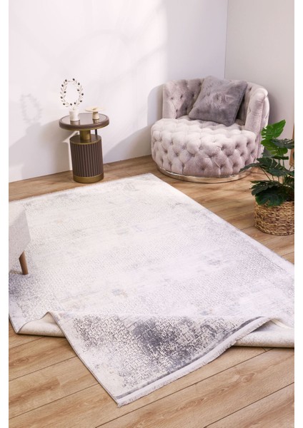 Apex Serenity 7871 Gri Modern Antibakteriyel Viskon Halı – Yumuşak Dokulu, Düz Saçaklı, Salon Halısı fırsatları