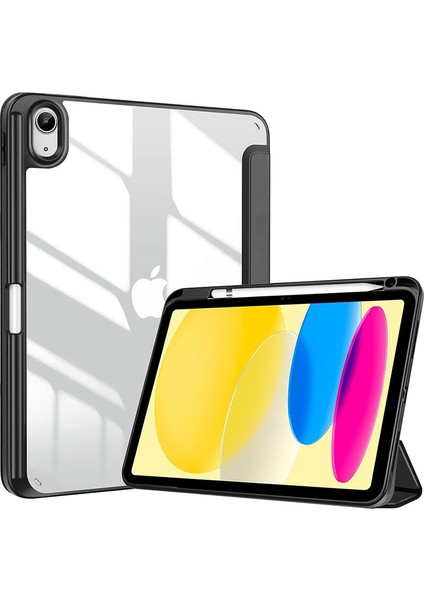 iPad A16 11. Nesil 11 Inç 2025, iPad 10. Nesil 10.9" 2022 Hibrit Ince Şeffaf Şeffaf Kılıf Darbeye Dayanıklı Kalem Tutucu ile Tablet Kılıfı (Yurt Dışından)