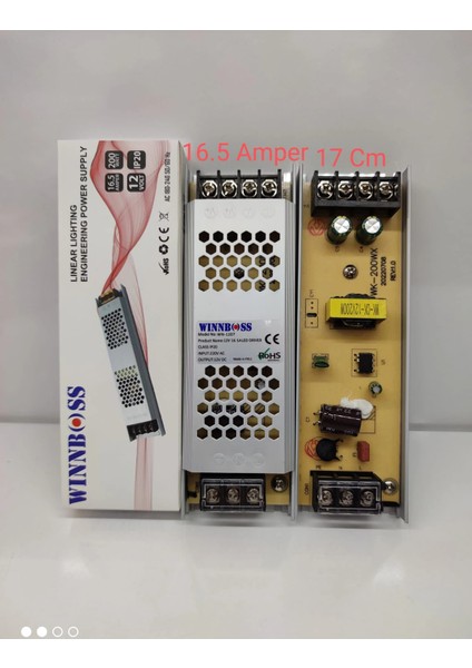 12V-16.5A-200W-IP20 Ultra Slim Trafo (4887)