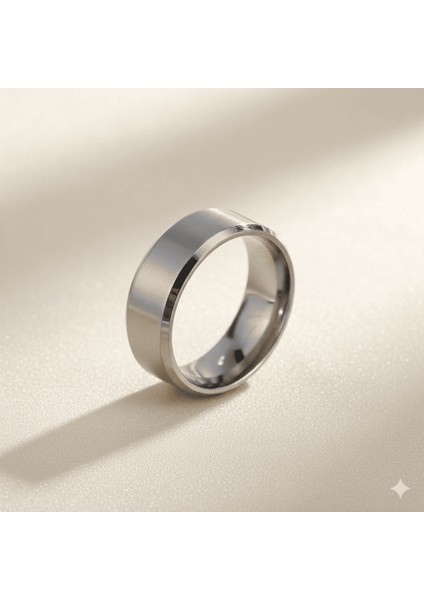 Gümüş Renkli 316L Kalite Paslanmaz Erkek Çelik Alyans Yüzük - 12 Ölçü fırsatları