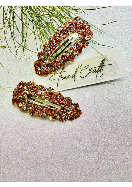 Glitter Payet Parlak Çıtçıtlı 2’li Toka