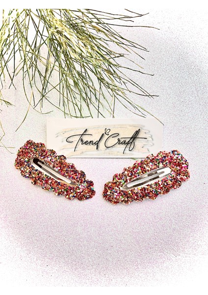 Glitter Payet Parlak Çıtçıtlı 2’li Toka modelleri