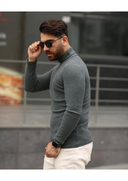 Gri Kaşkorse Balıkçı Yaka Likralı Kazak modelleri