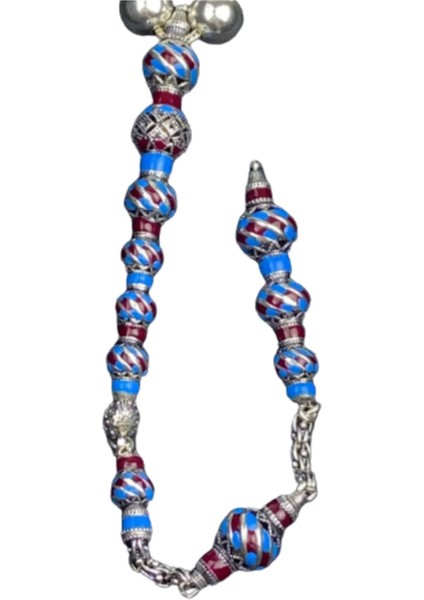 Mineli Taraftar Tesbih - 925 Ayar Gümüş, Birinci Takı & Aksesuar'dan El Işçiliği 45 Gram 32 cm fiyatları