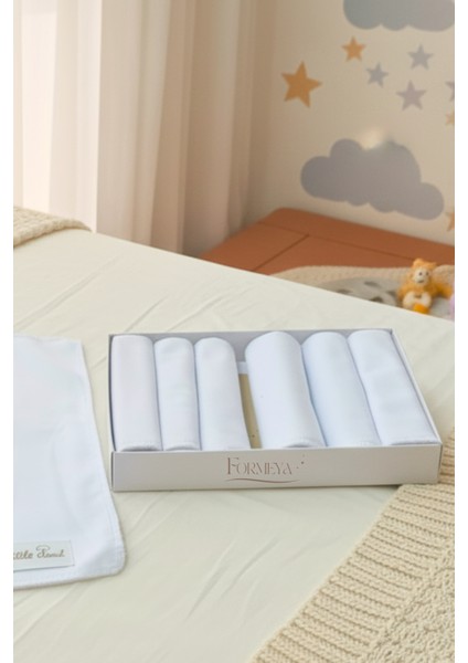 Özel Seri 7'li %100 Pamuklu Bebek Ağız Silme Mendili Bebek Mendili modelleri