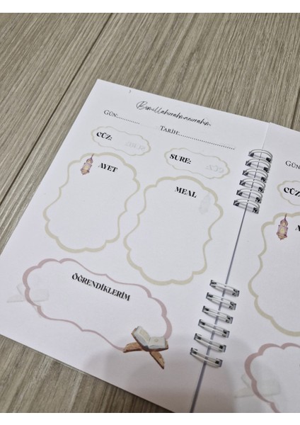 Kur'an Okuma Günlüğüm A5 Boyut-Pvc Kapak 50 Yaprak modelleri