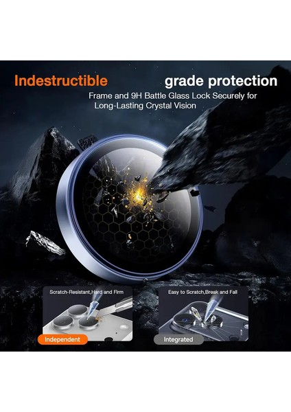 Iphone 17 Pro Abis Lacivert Safir Kamera Koruyucu Lens Antisitatik Tam Koruma Darbelere Karsı Koruma