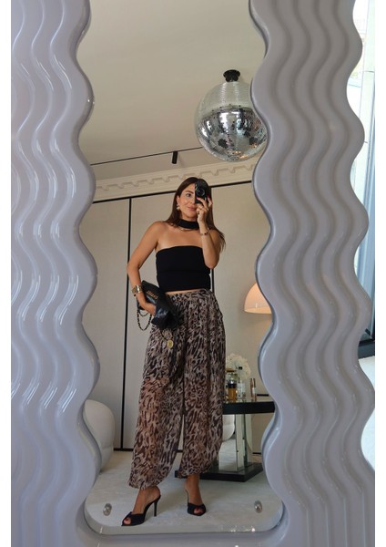 Leopar Desen Şalvar Pantolon