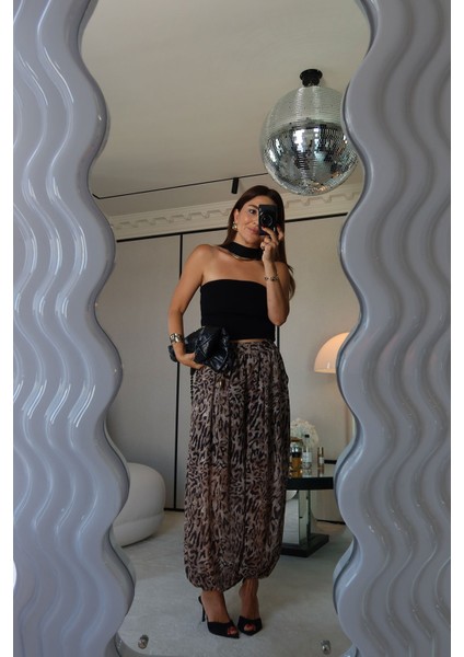 Leopar Desen Şalvar Pantolon indirimleri