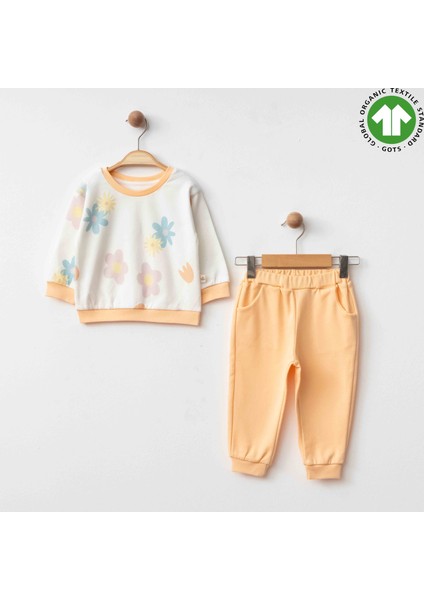 %100 Organik Pamuk Gots Sertifikalı Papatyalı Bebek Takım