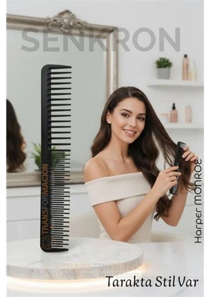 Karbon Plastik Saç Kesim Tarağı – 17.2 cm, Kuaför ve Kişisel Kullanıma Uygun fiyatları