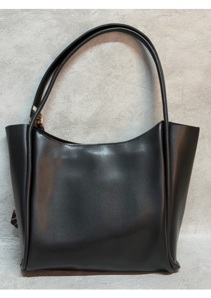 Siyah Suni Deri Omuz Askılı Fular Hediyeli Fermuarlı Büyük Boy Kadın Çanta fiyatları