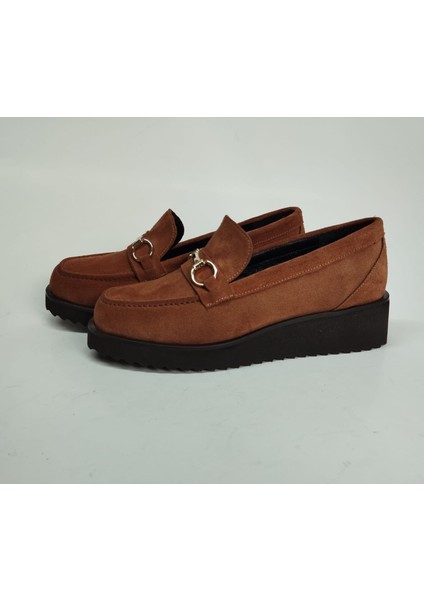Kadın Hakiki Deri Tokalı Eva Taban Taba Süet Ayakkabı