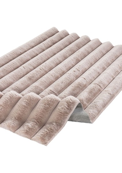Apex Linio 8054 Pudra - Modern Dekoratif Peluş Halı Yumuşak Dokulu, Kaymaz Keten Tabanlı, Yıkanabilir modelleri